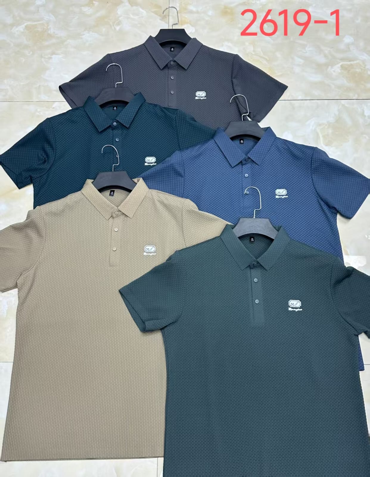 Men's Textured Imported Polo T-Shirt | 5 Colours | Style 2619-1