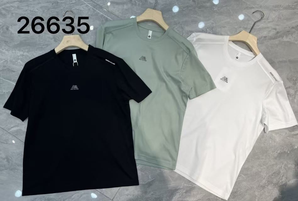 26635 Men's Imported Premium Canvas Solid Logo T-Shirt in Black, Sage Green and White – Sizes XL to 5XL