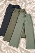 Textured Wide-Leg Pants with Drawstring Waist | Miss Kapachi