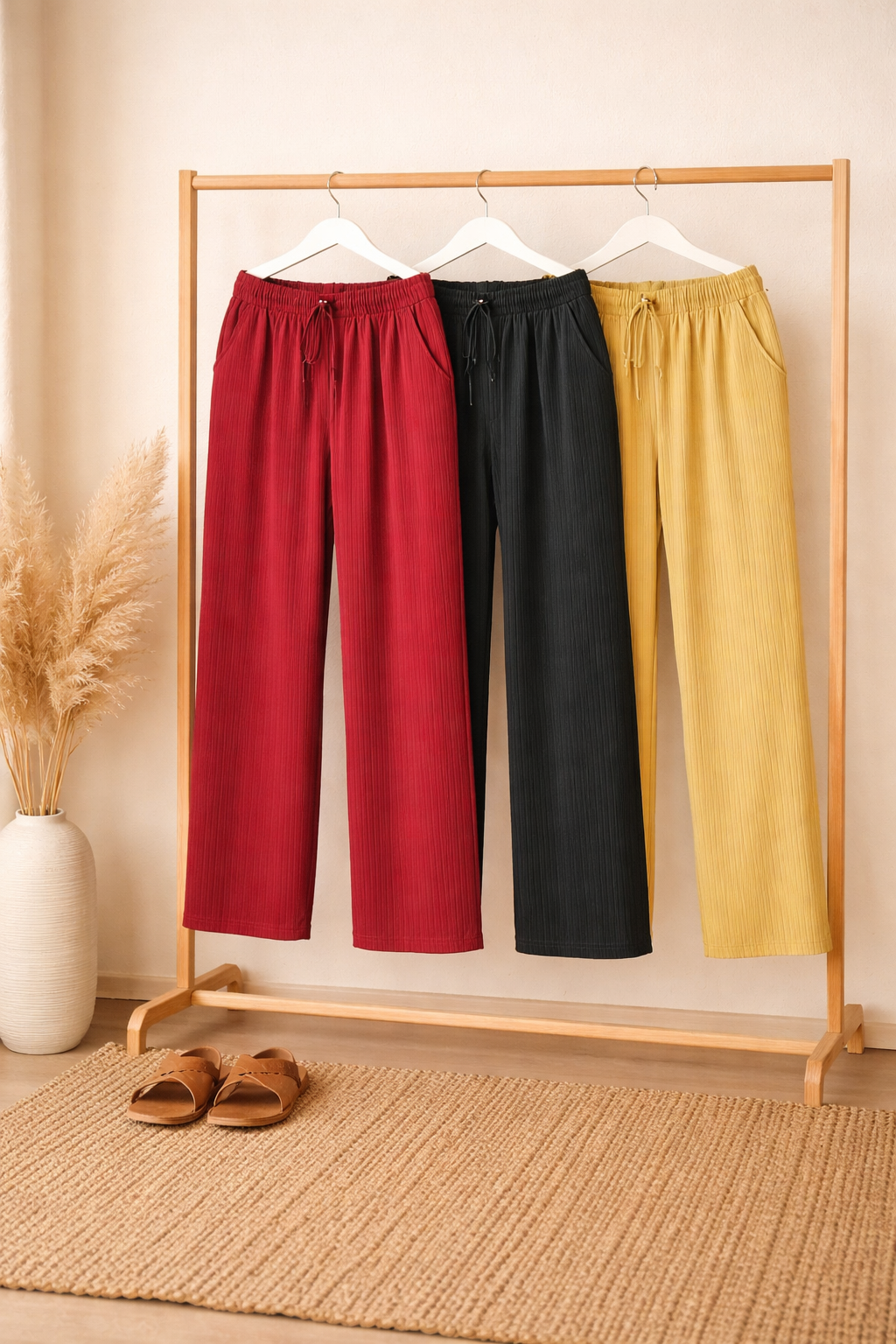 Valentino Knit Wide Leg Trousers for Women | Plus Size 3XL 4XL | Zero+1