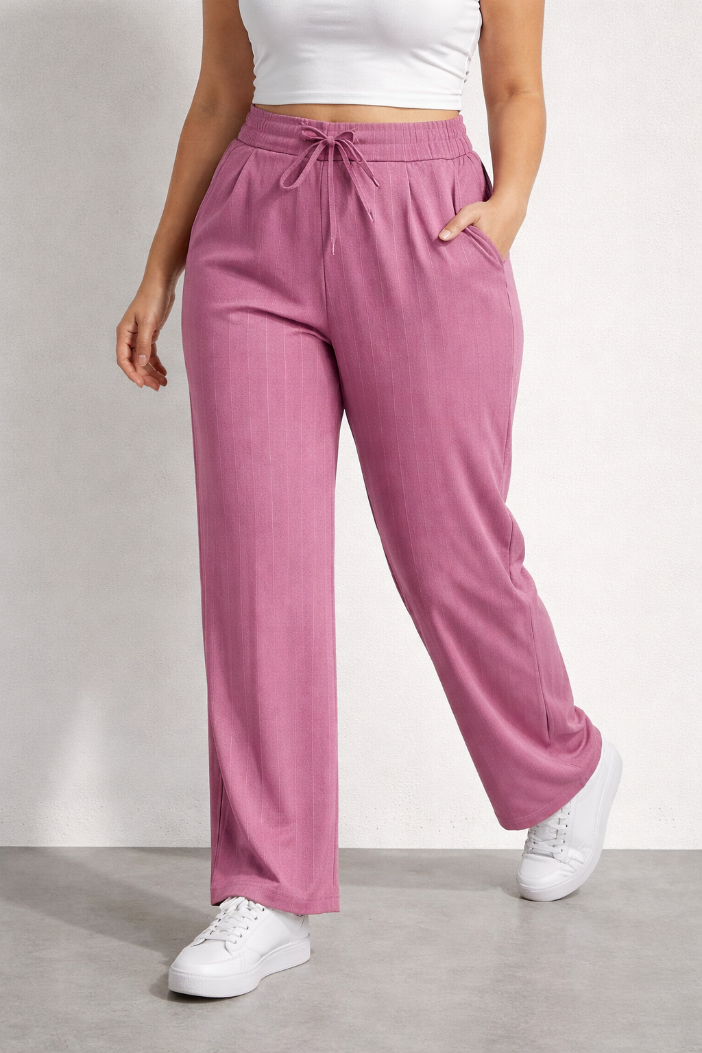 Valentino Knit Wide Leg Trousers for Women | Plus Size 3XL 4XL | Zero+1