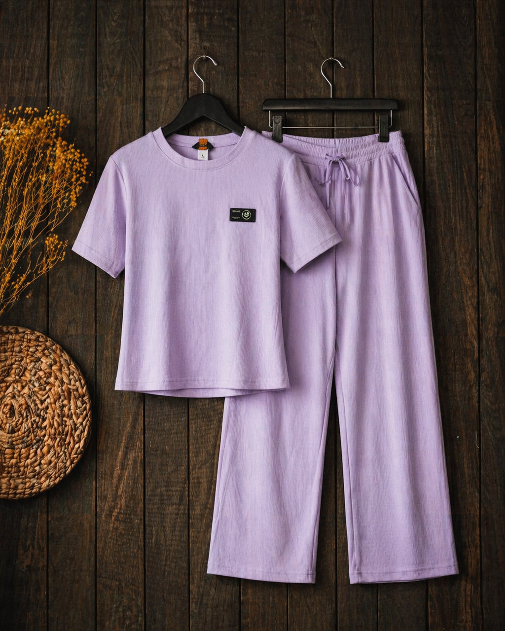 Brazil Knits Co-Ord Set for Women – T-Shirt & Straight Pants | 3 Colours | Sizes L–2XL | Miss Kapachi