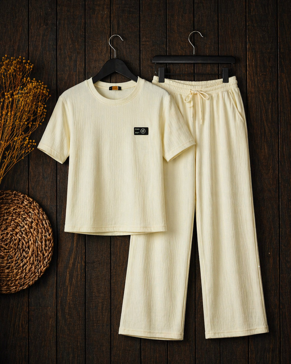 Brazil Knits Co-Ord Set for Women – T-Shirt & Straight Pants | 3 Colours | Sizes L–2XL | Miss Kapachi