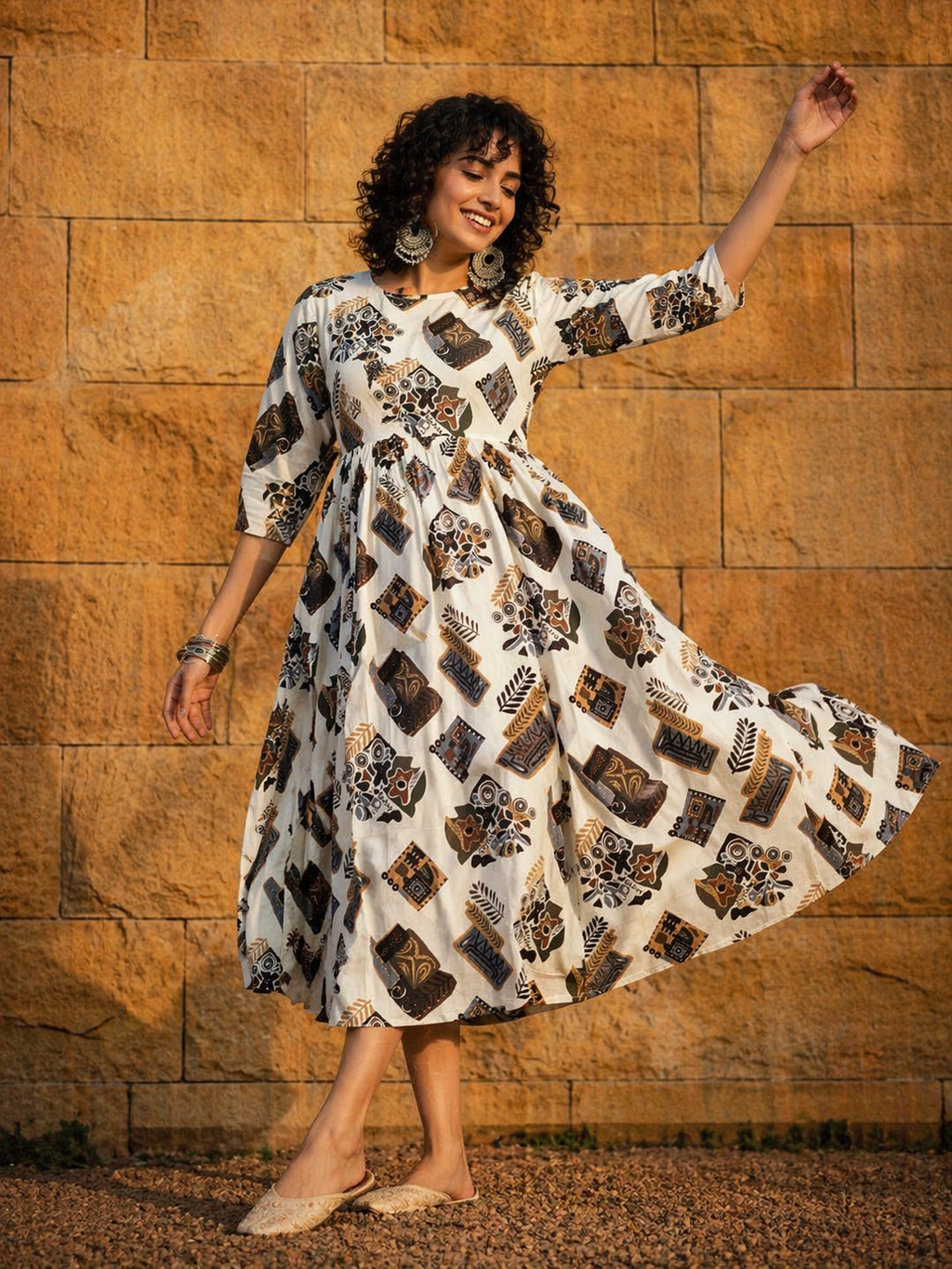 Rayon Foil Print Anarkali Maxi Dress for Women | Sizes L XL 2XL | Miss Kapachi