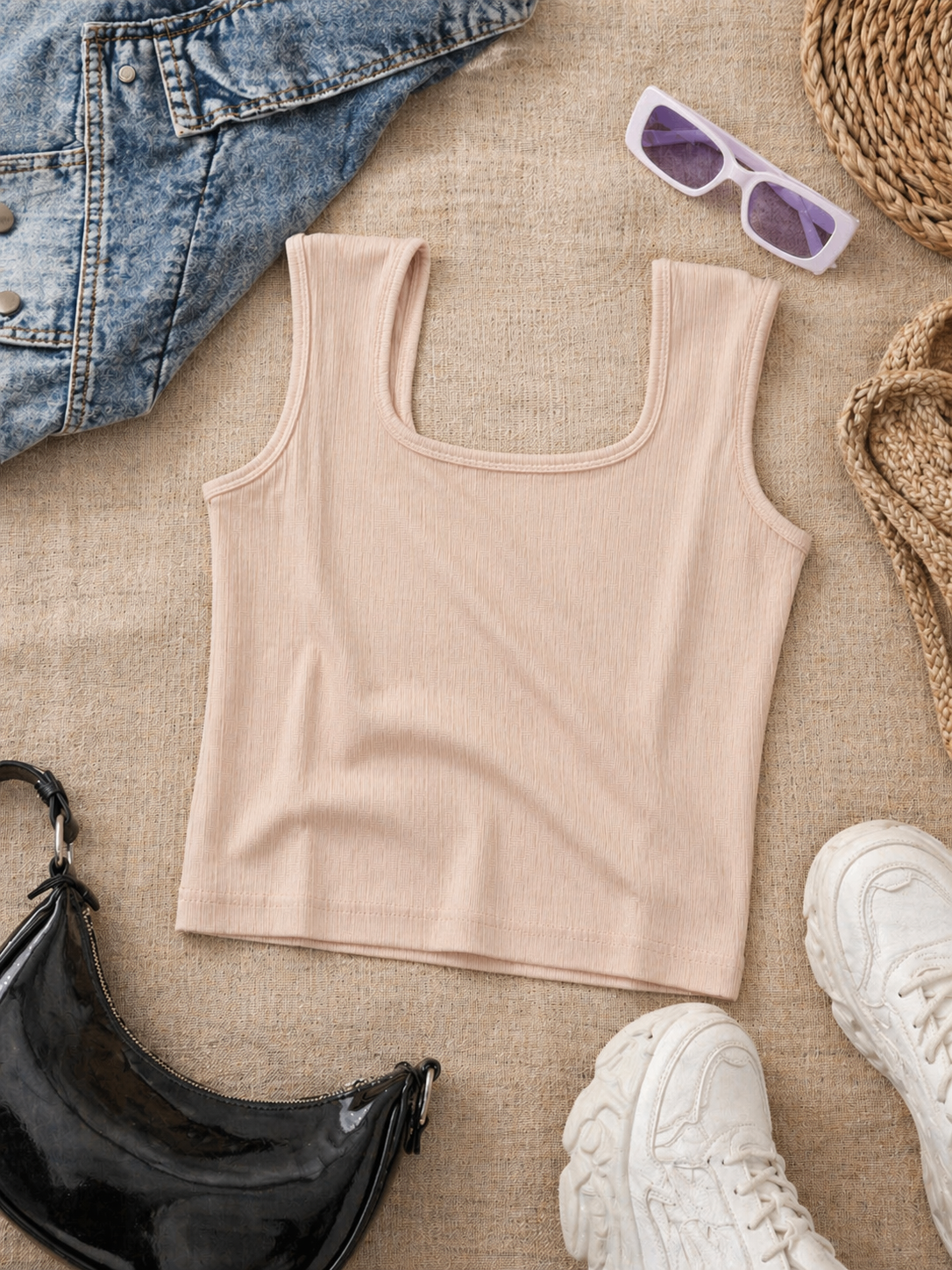 Square Neck Crop Top | Brazil Knit | Free Size | Miss Kapachi