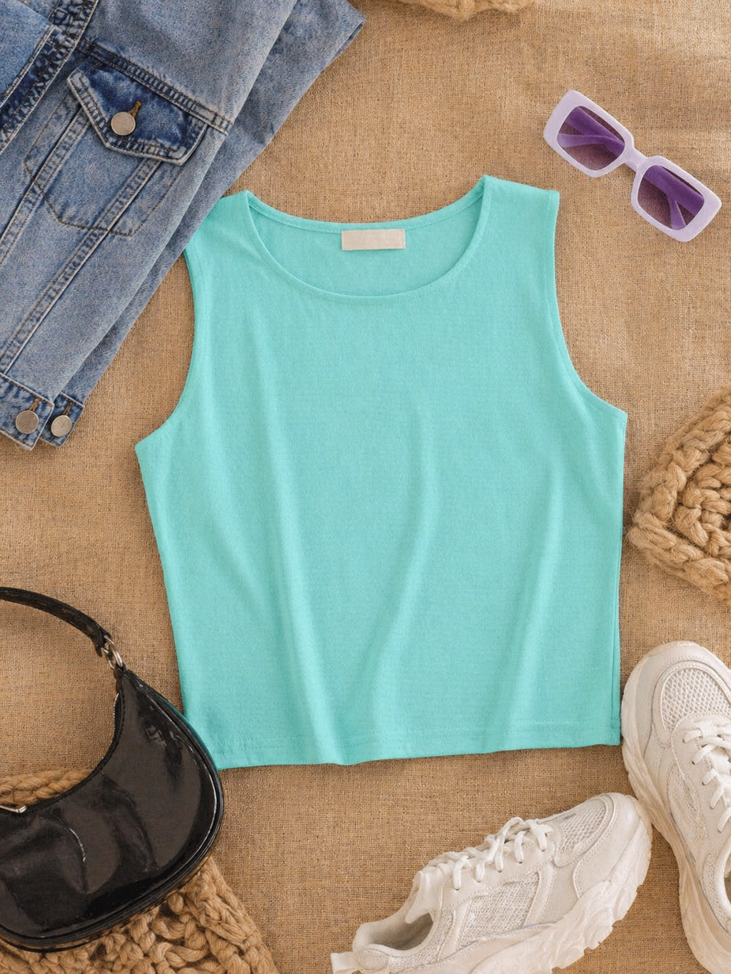 Sleeveless Crop Top | Berlin Knit | Free Size | 939-MS