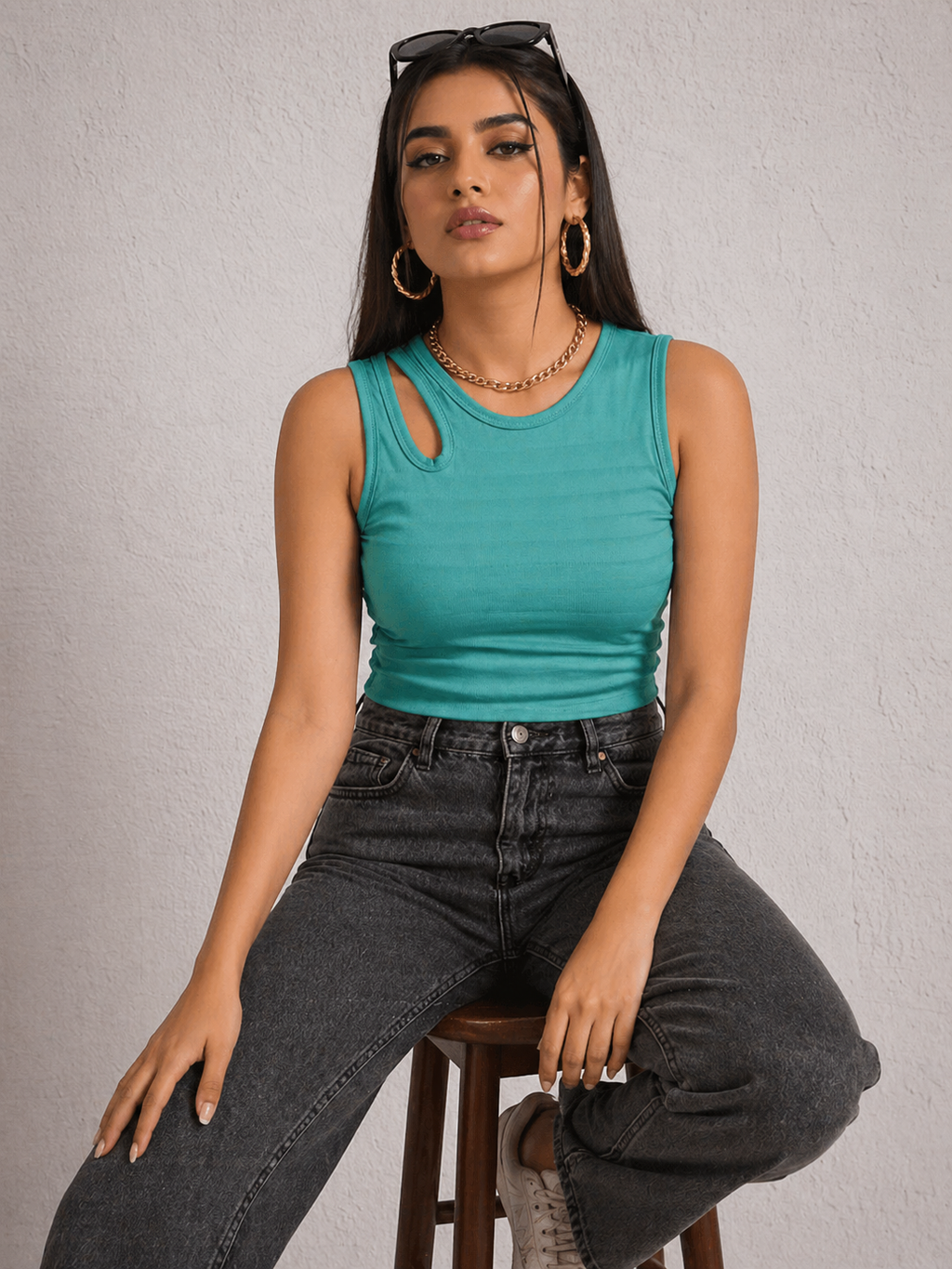 Cut-Out Crop Top | Valentino Knit | Free Size | 935-MS