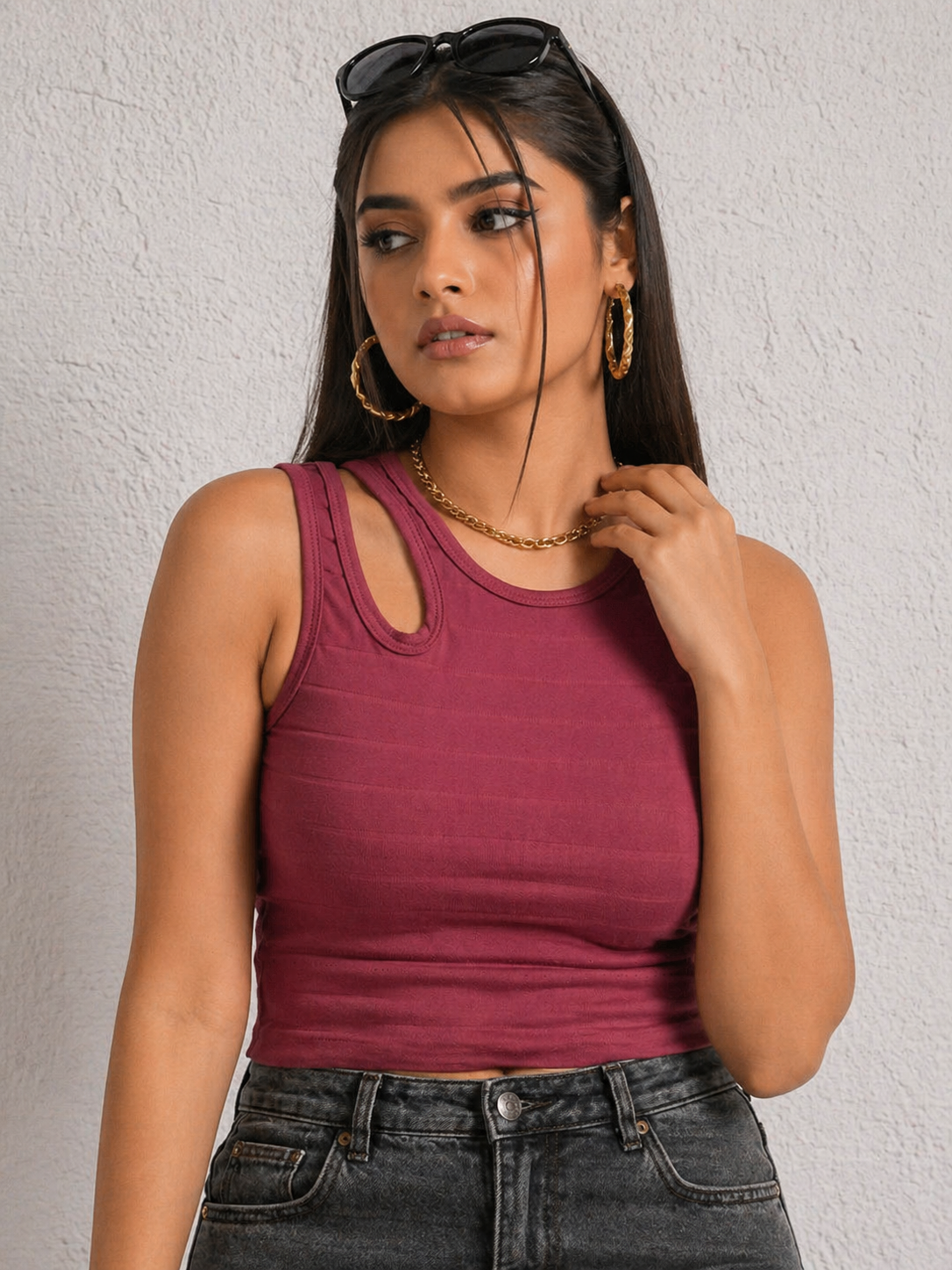Cut-Out Crop Top | Valentino Knit | Free Size | 935-MS