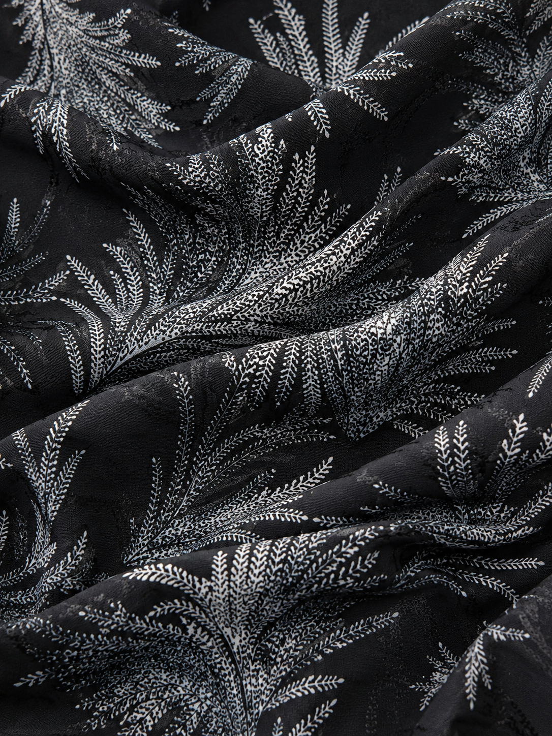Tropical Leaf Print Fit & Flare Midi Dress | Tie-Up Sleeves | Round Neck | Miss Kapachi