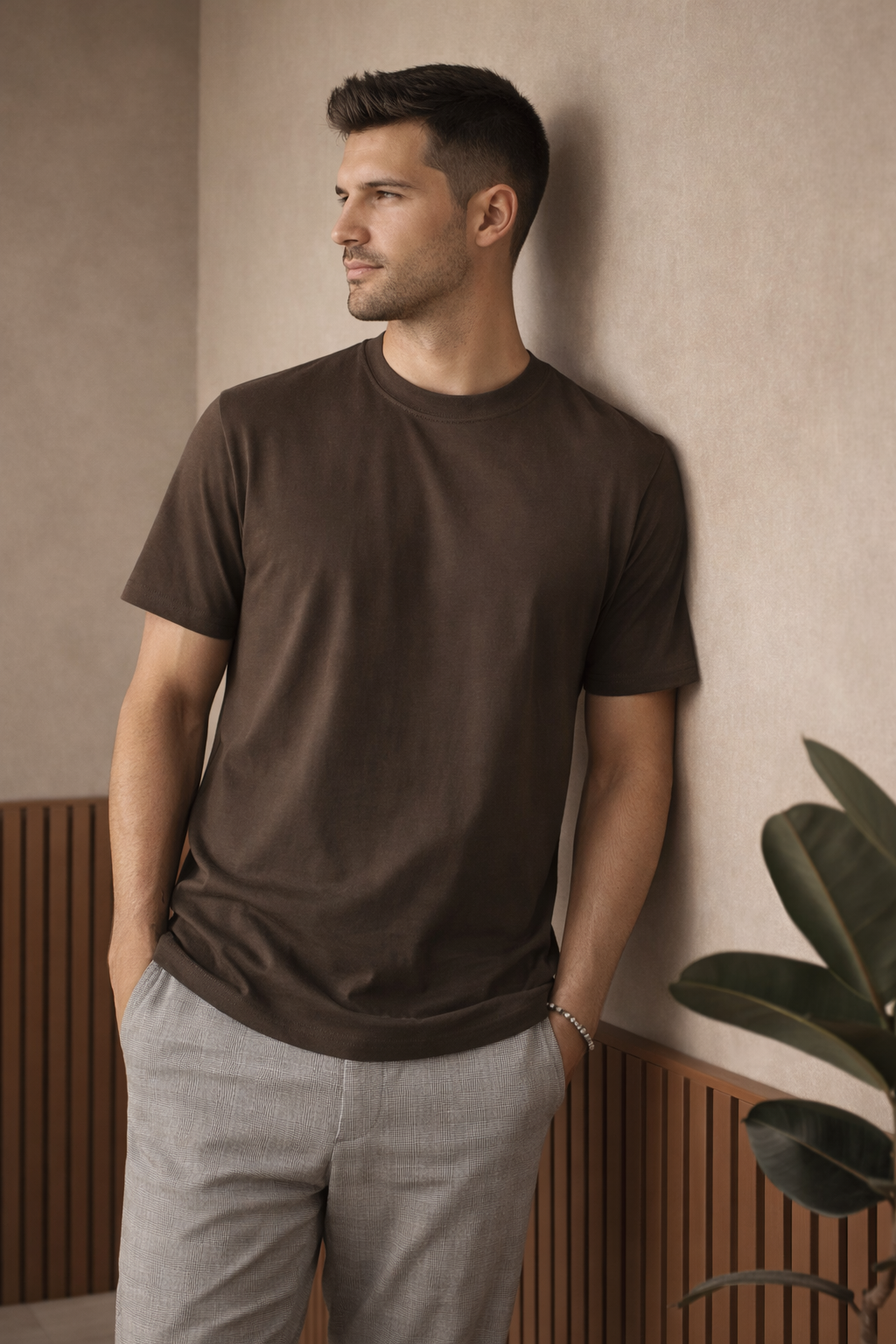 Men's Solid Crew Neck T-Shirt | Lemon8