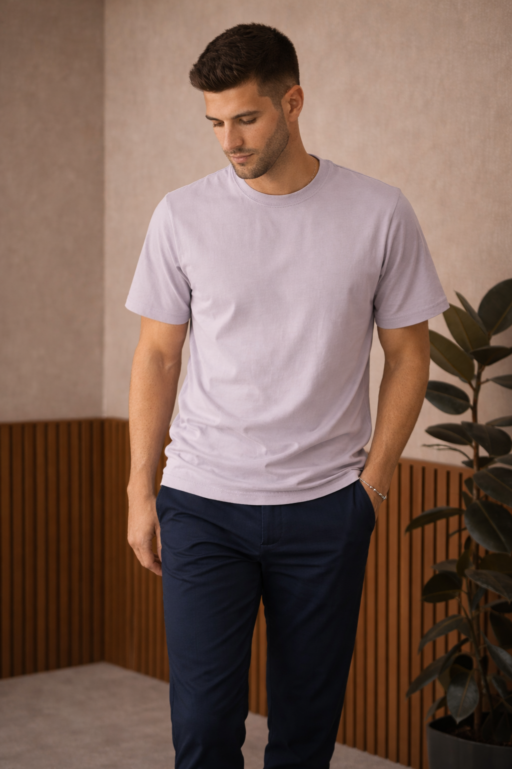 Men's Solid Crew Neck T-Shirt | Lemon8
