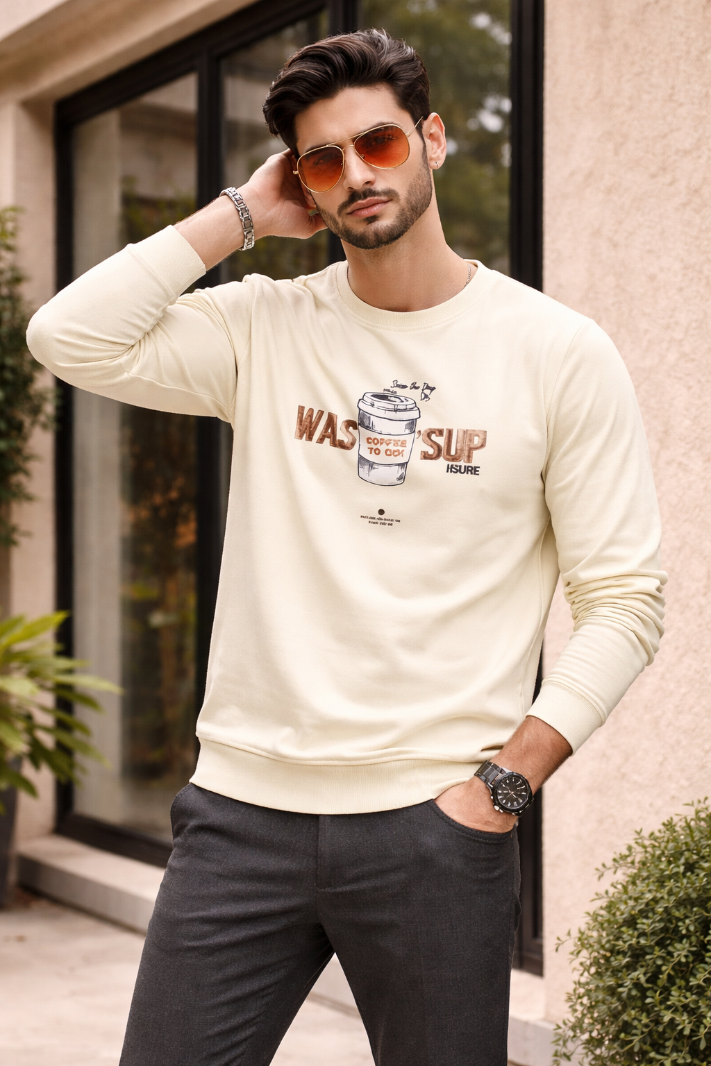 Wassup Coffee Graphic Full Sleeve T-Shirt | Lemon8