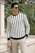 Men's Stripe Knit Sweatshirt | Lemon8