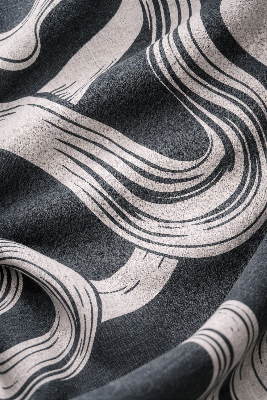 Women's Abstract Swirl Print Crop Shirt | Collar Neck Button-Down 3/4 Sleeve Boxy Top | Zero+1