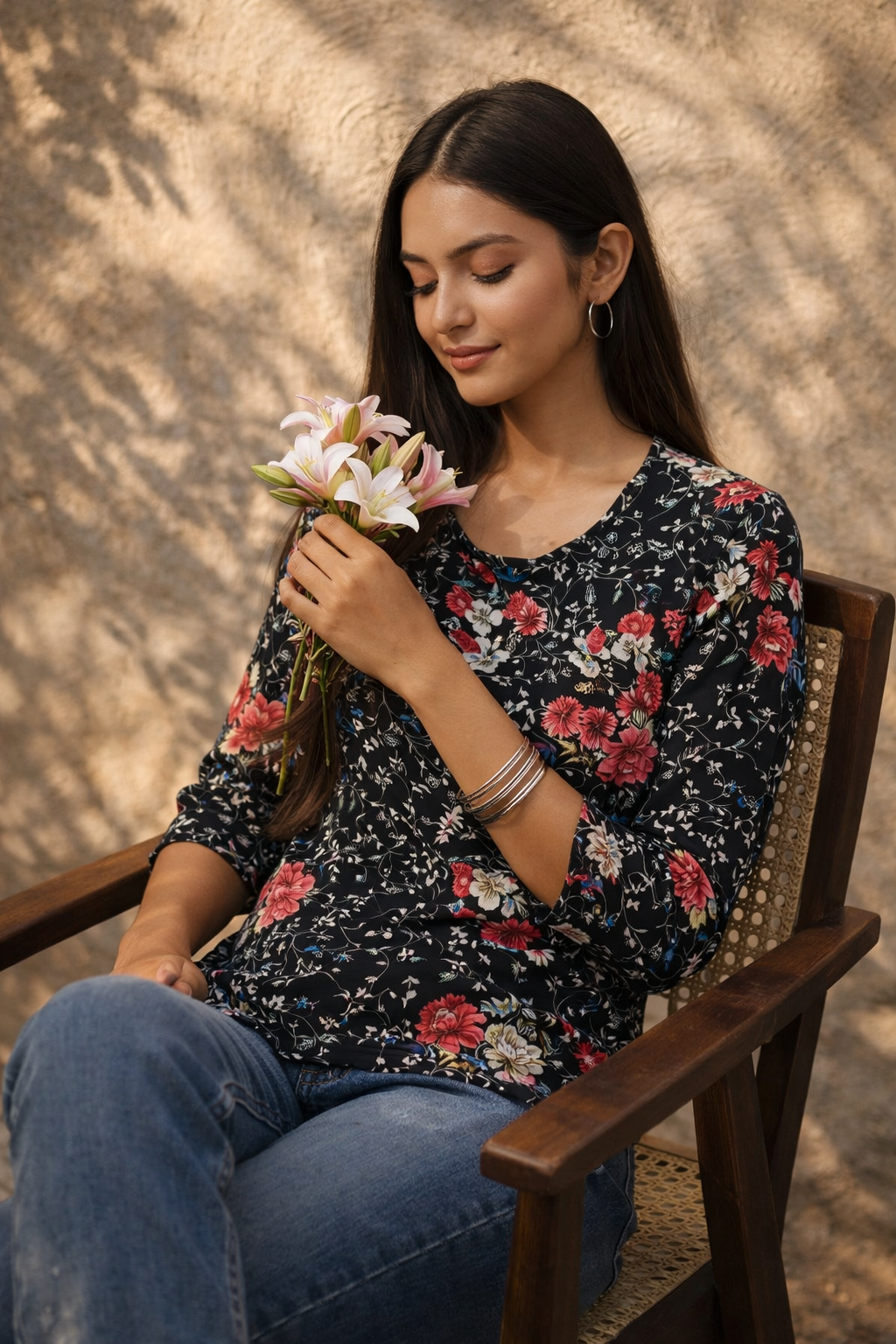 Floral Print Top | Imported Modal | Sizes L-XL-XXL | Miss Kapachi
