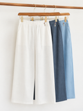 Pleated Wide-Leg Trousers for Women | Elasticated Waist Pants with Pockets | Miss Kapachi
