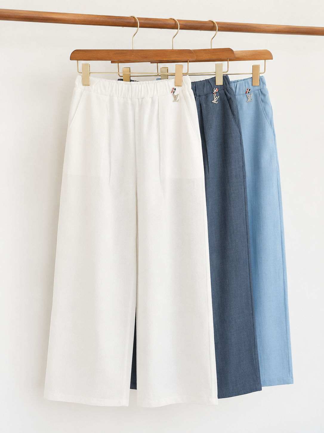 Pleated Wide-Leg Trousers for Women | Elasticated Waist Pants with Pockets | Miss Kapachi