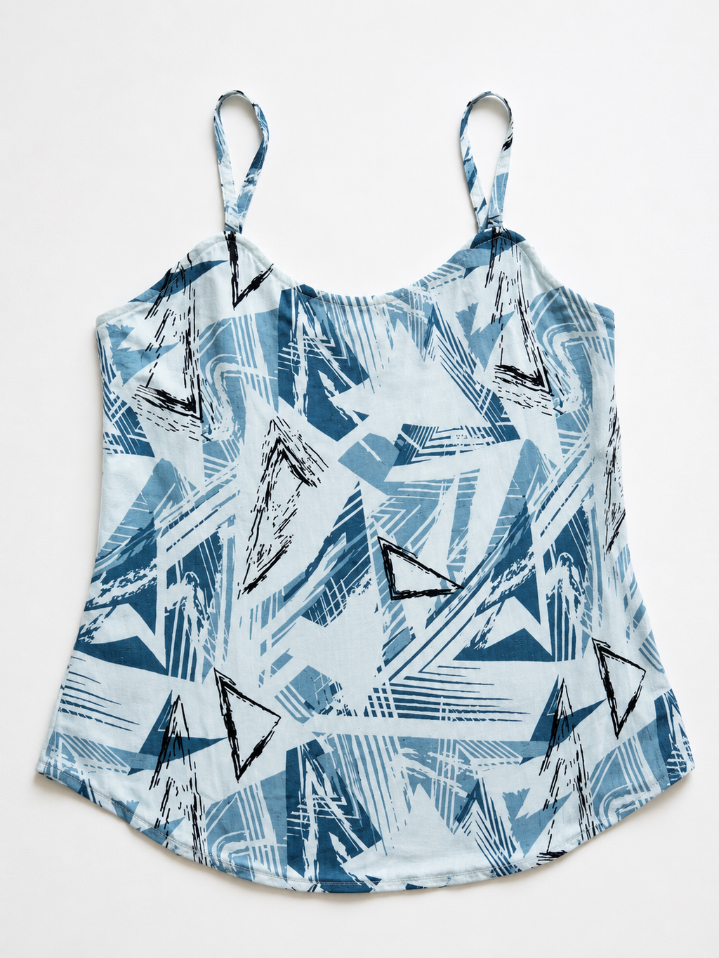 Geometric Print Strappy Top Ice Blue Abstract Geo Cami Top | Miss Kapachi