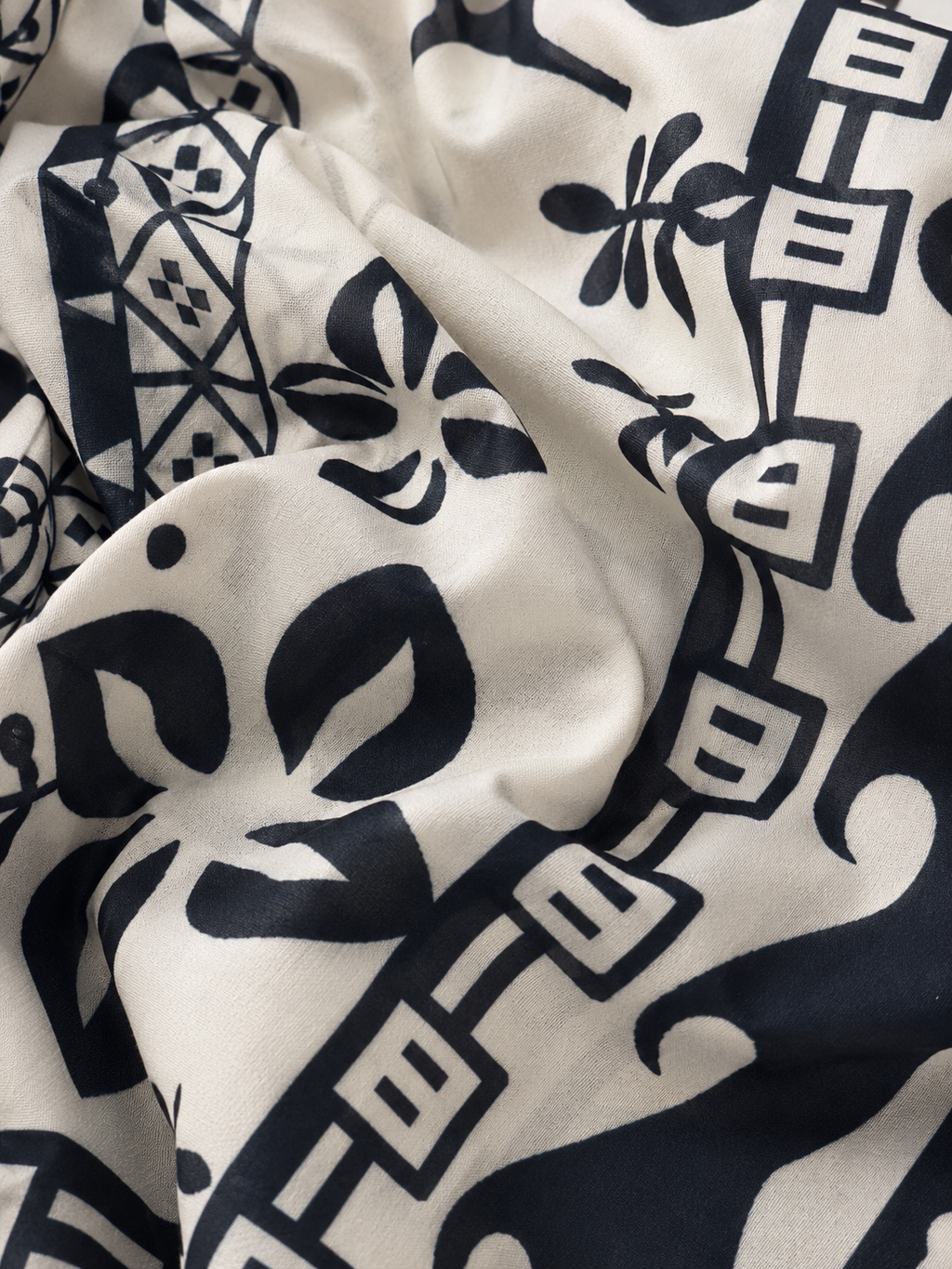 Black & White Tribal Scroll Print Ethnic Fusion Co-Ord Set | Miss Kapachi