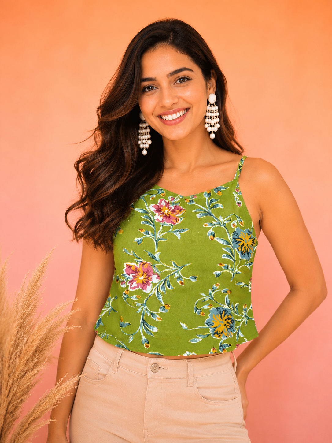 Floral Print Cami Top | Reyone Cotton | Free Size | Miss Kapachi
