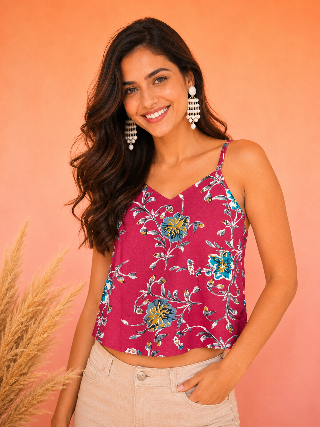 Floral Print Cami Top | Reyone Cotton | Free Size | Miss Kapachi