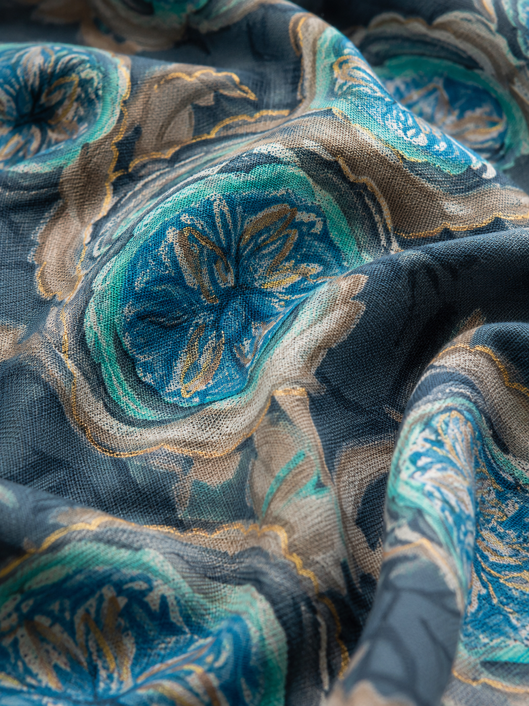 Teal Medallion Print Sleeveless Collar Top | Floral Block Print Women's Top | Miss Kapachi