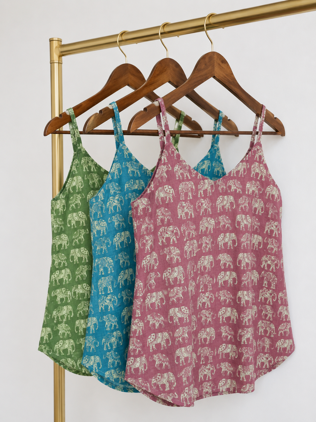 Elephant Print Cami Top | 100% Cotton | Free Size | Miss Kapachi
