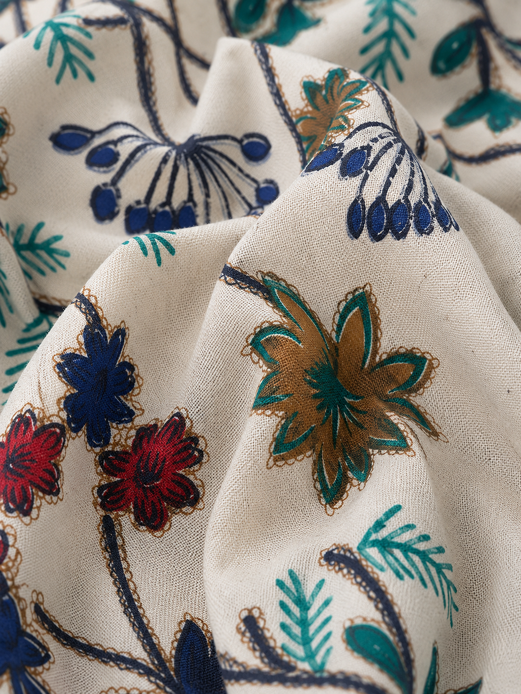 Off-White Ethnic Ivory Kalamkari Blossom Co-ord Set