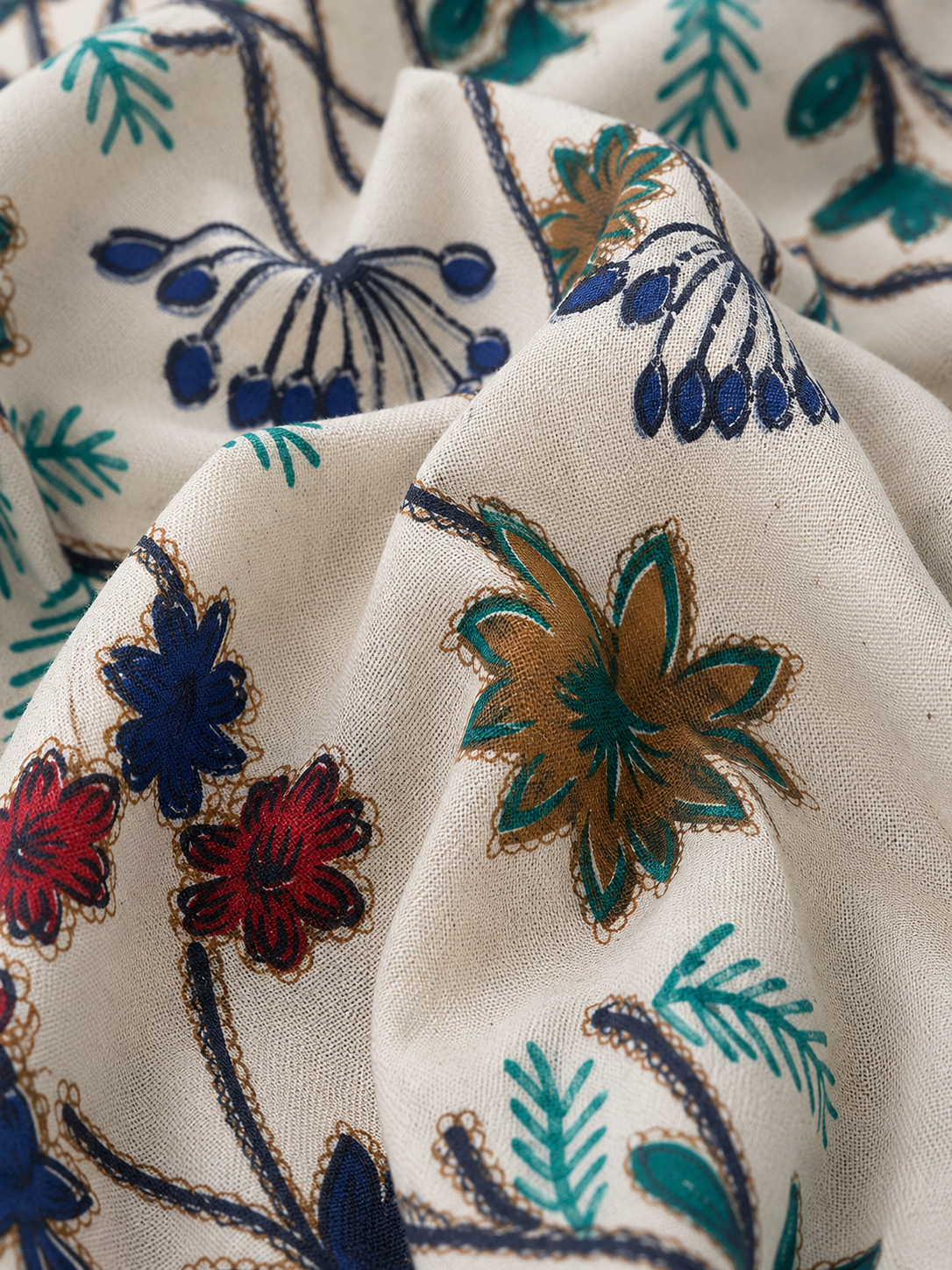 Off-White Ethnic Ivory Kalamkari Blossom Co-ord Set