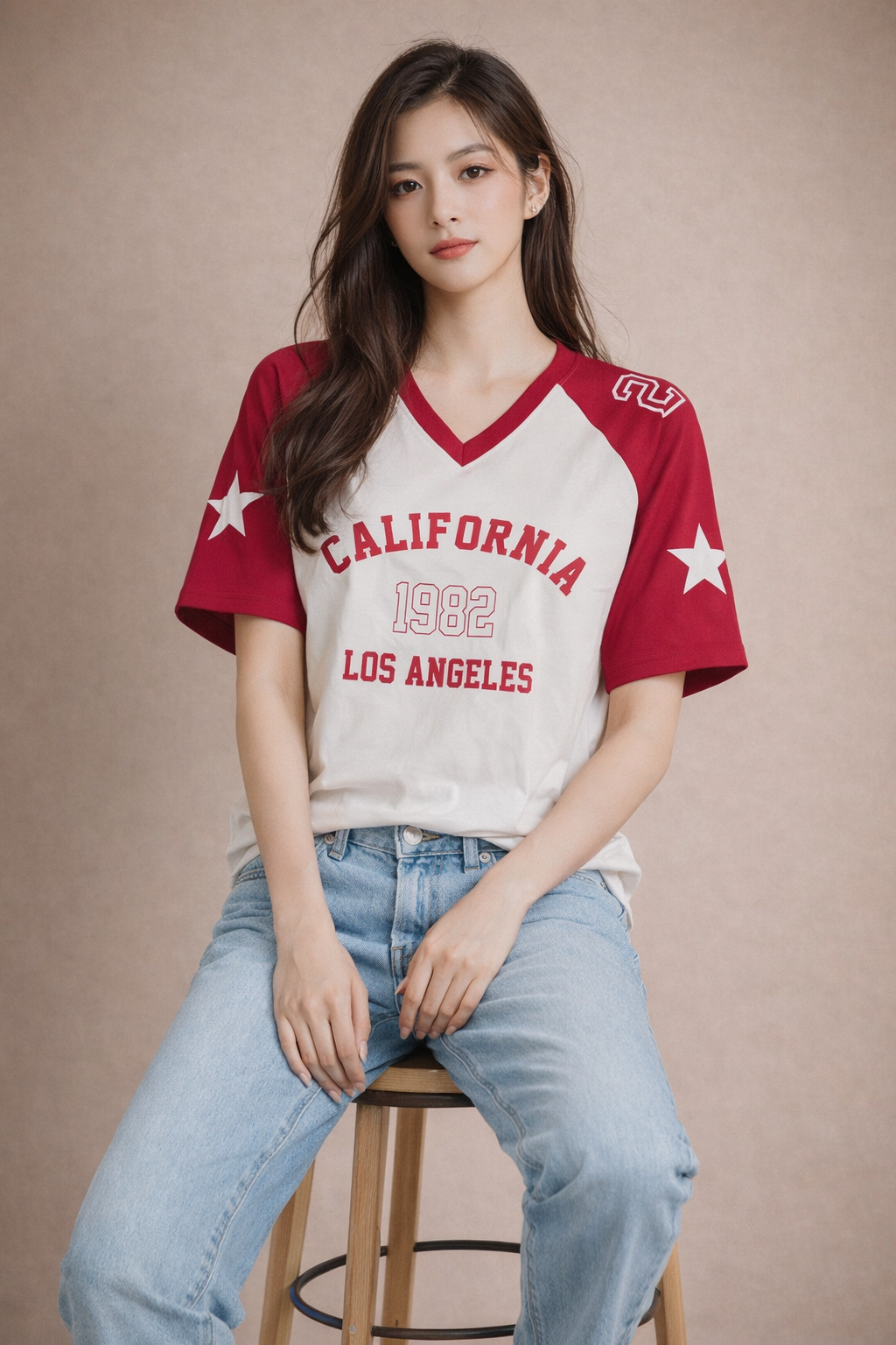 Women's Varsity Raglan T-Shirt | California 1982 Graphic Print