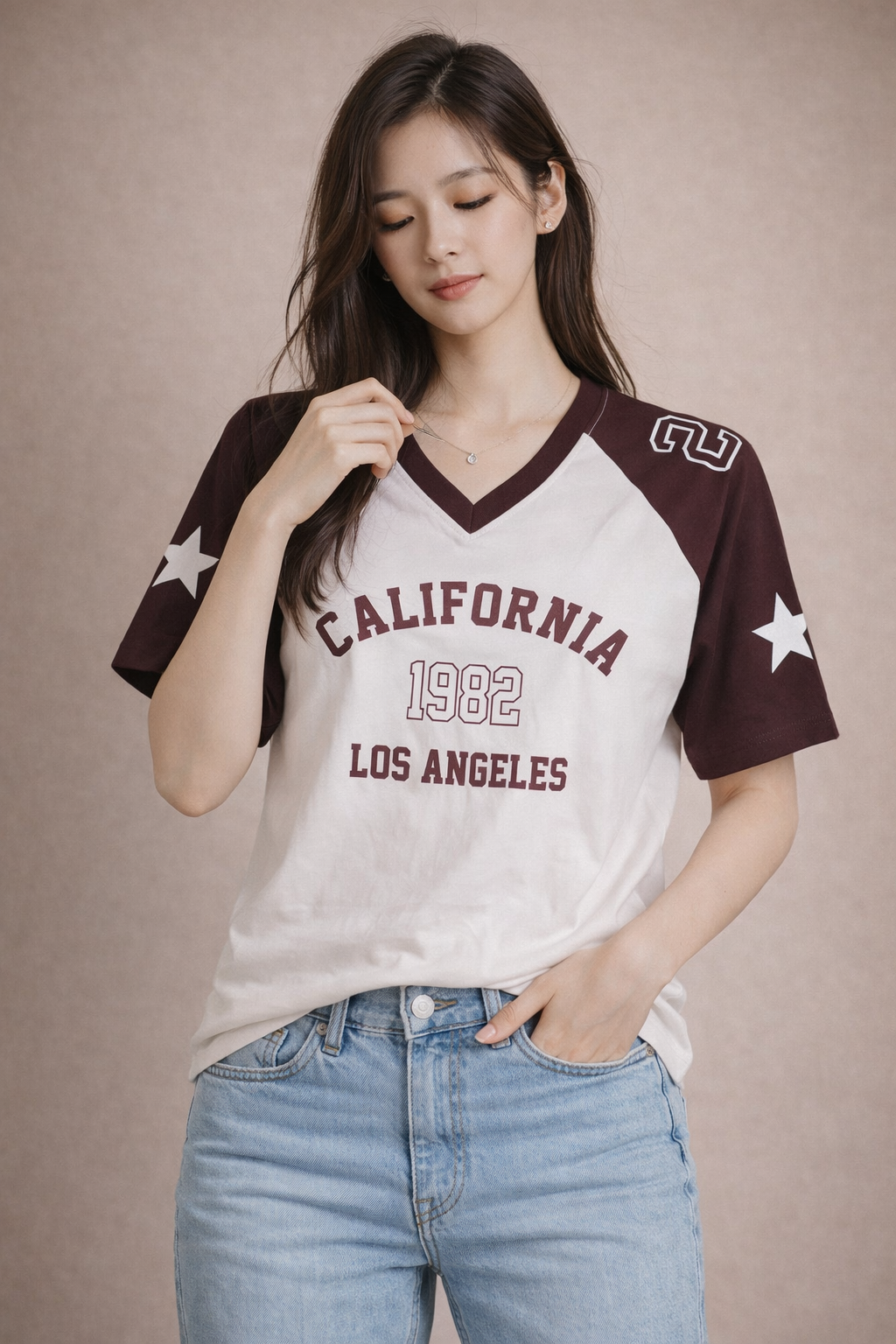 Women's Varsity Raglan T-Shirt | California 1982 Graphic Print