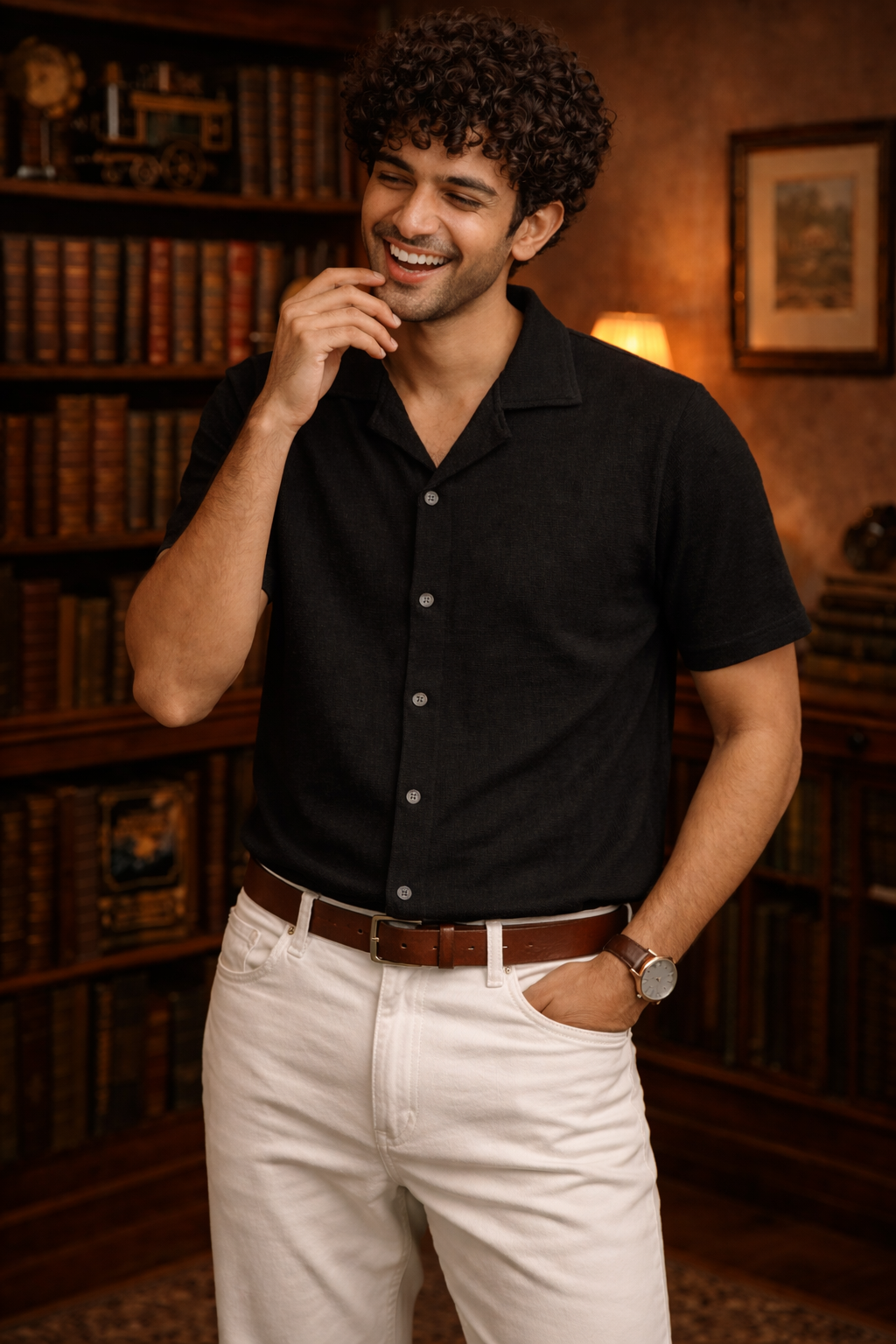 Men's Knit Cuban Collar Shirt | Lemon8