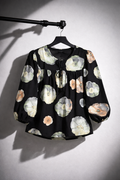 Watercolour Floral Print Top | Tie-Neck Puff Sleeve Women's Top | Boho Ethnic Fusion Casual Wear | Miss Kapachi