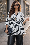 Abstract Swirl Peplum Top | Kapachi