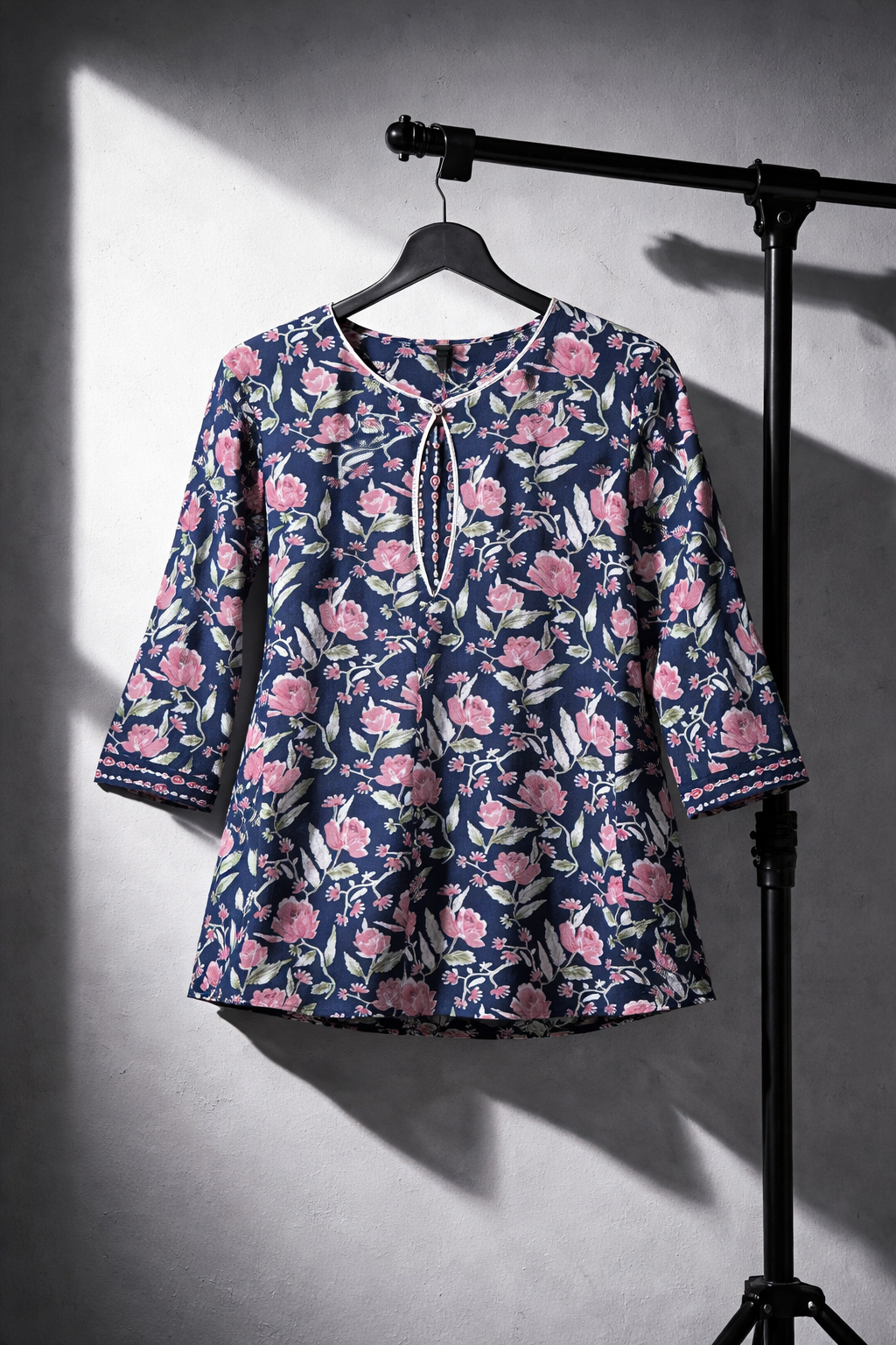 Botanical Floral Print Cotton Kurti Top | Kapachi