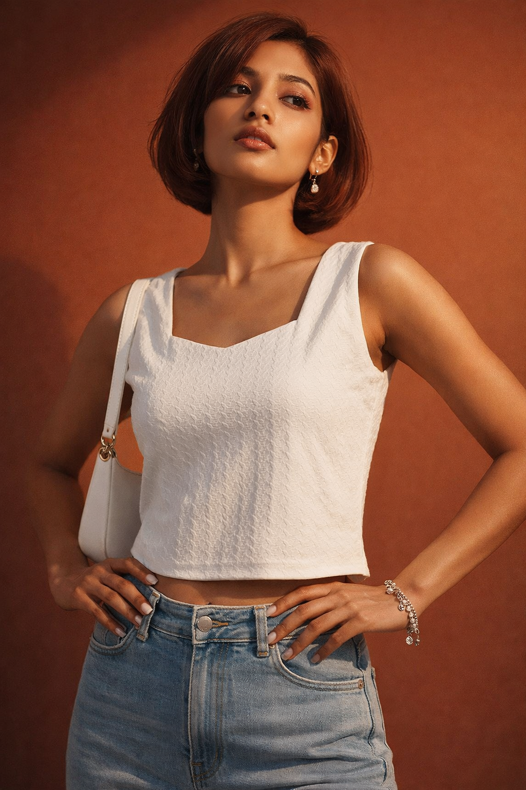 Sweetheart Crop Tank Top | Brazil Knit Spandex | Kapachi