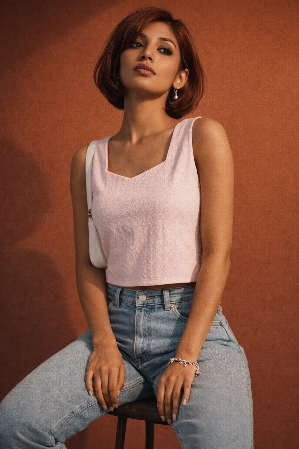 Sweetheart Crop Tank Top | Brazil Knit Spandex | Kapachi