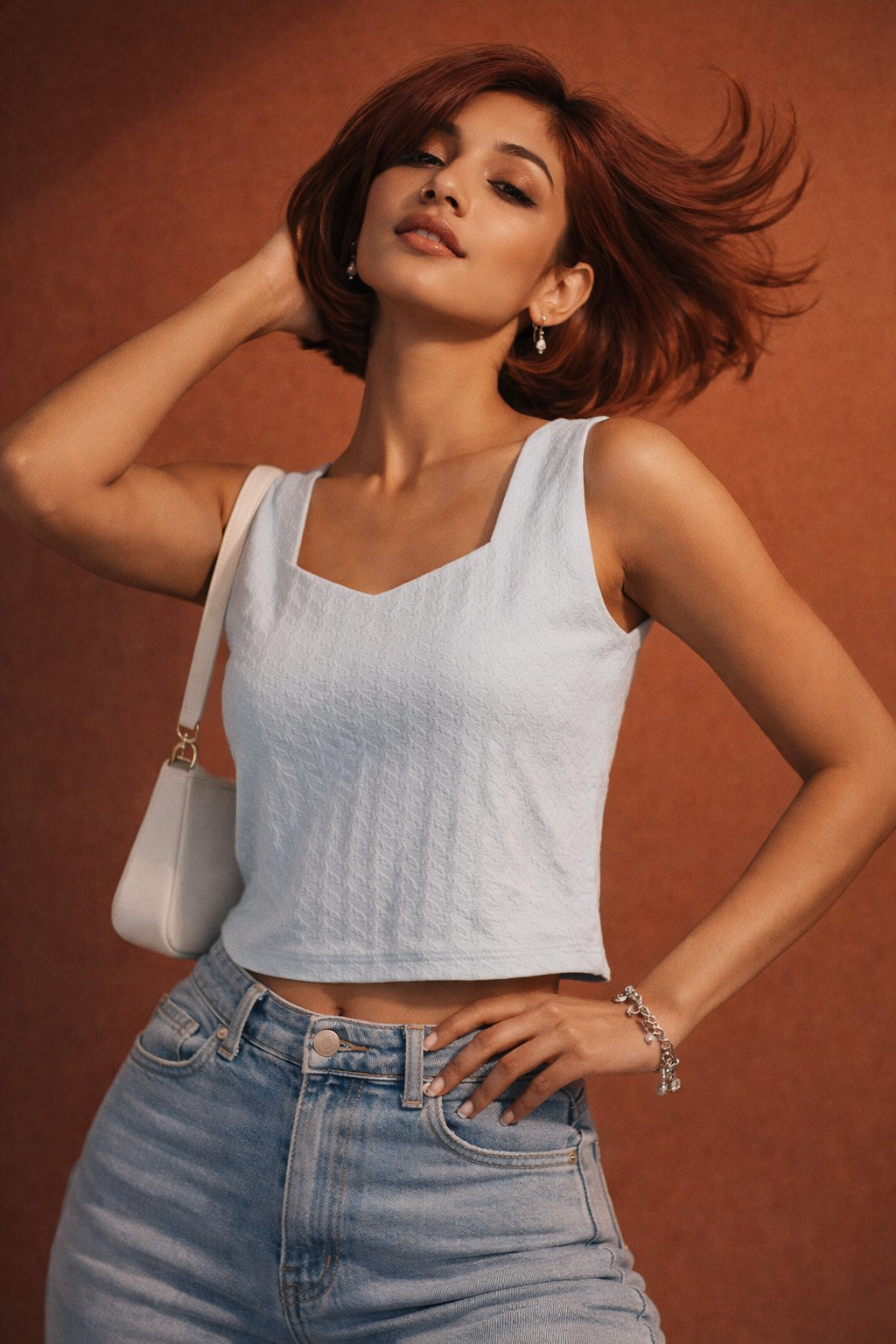 Sweetheart Crop Tank Top | Brazil Knit Spandex | Kapachi