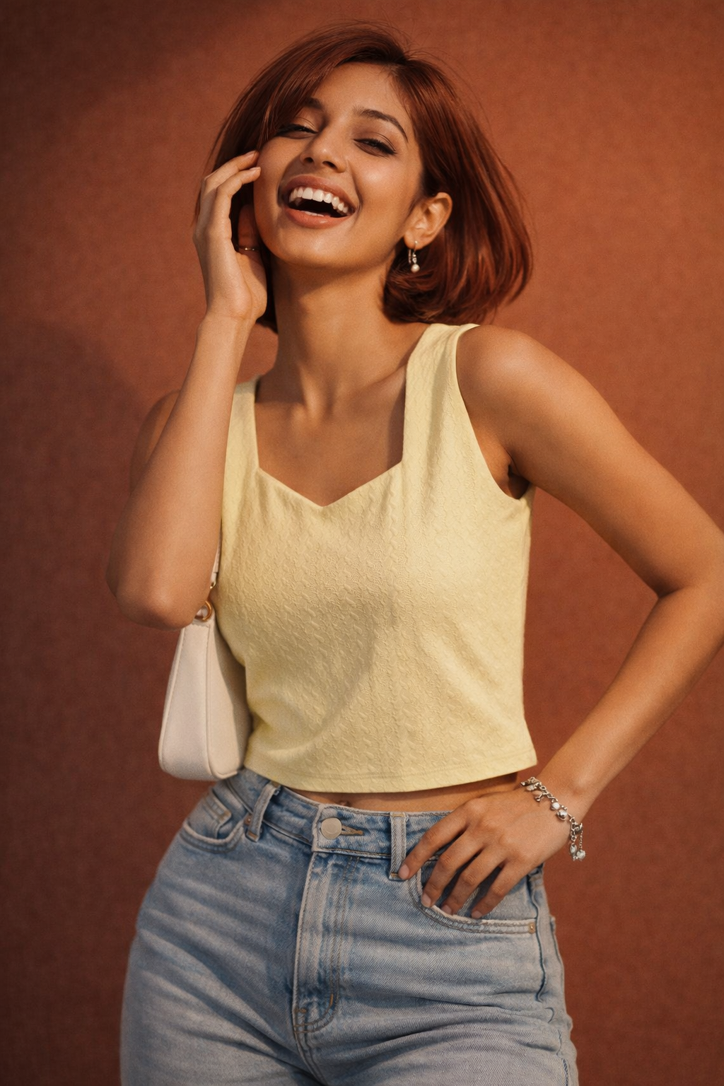 Sweetheart Crop Tank Top | Brazil Knit Spandex | Kapachi