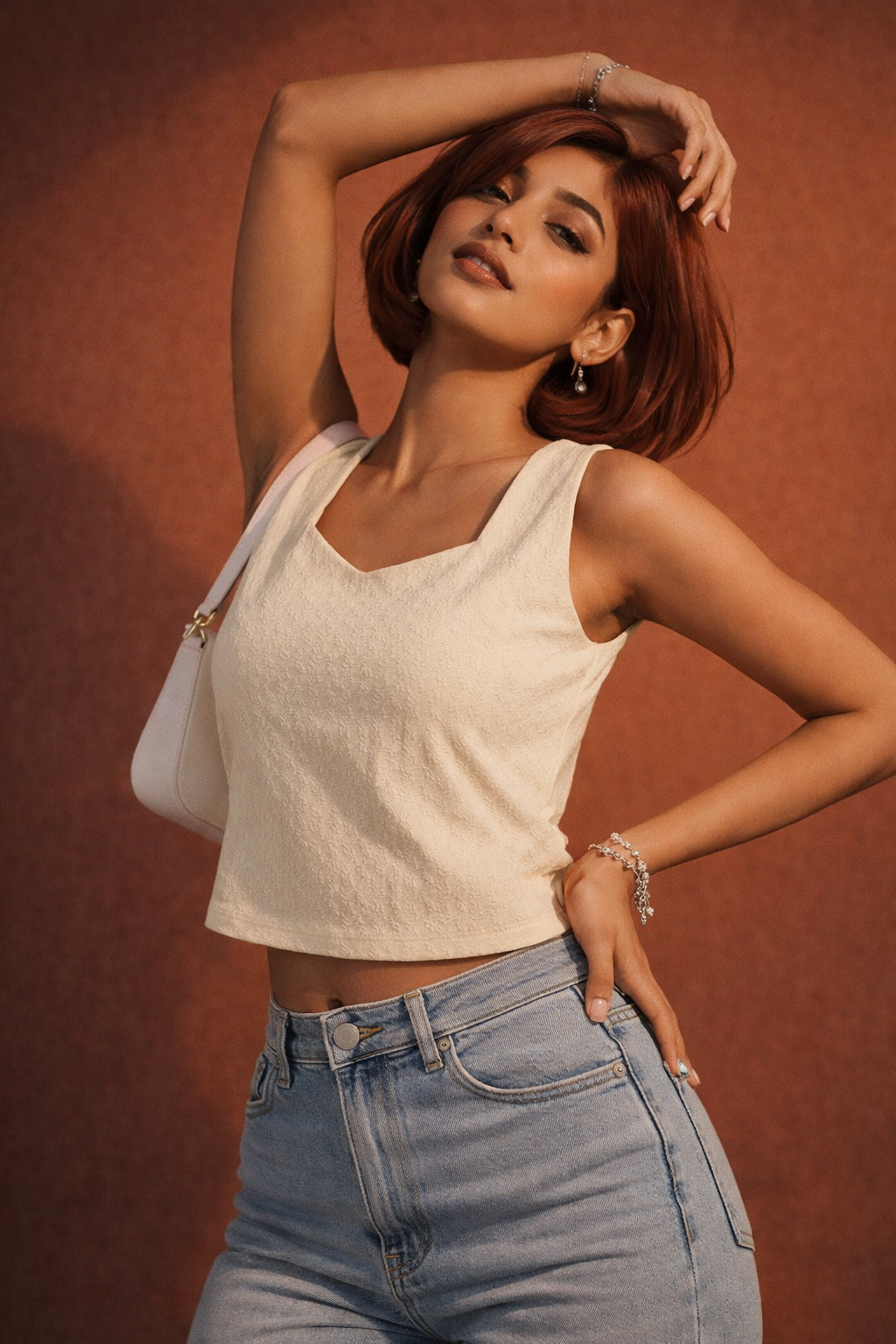 Sweetheart Crop Tank Top | Brazil Knit Spandex | Kapachi