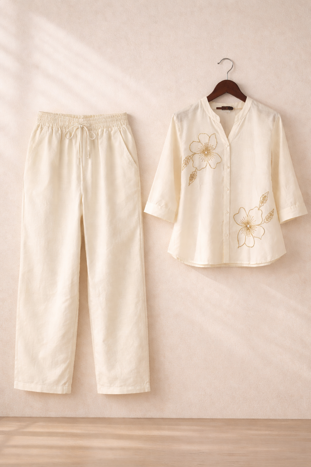 Kora Cotton Embroidered Co-Ord Set | Kapachi