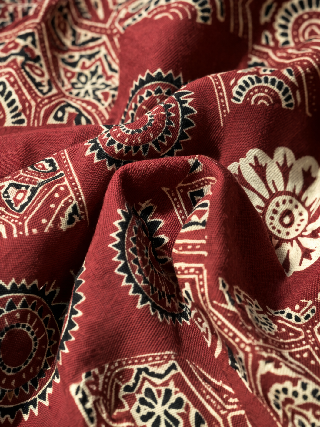 Ajrakh Block Print Puff Sleeve Top | Kapachi