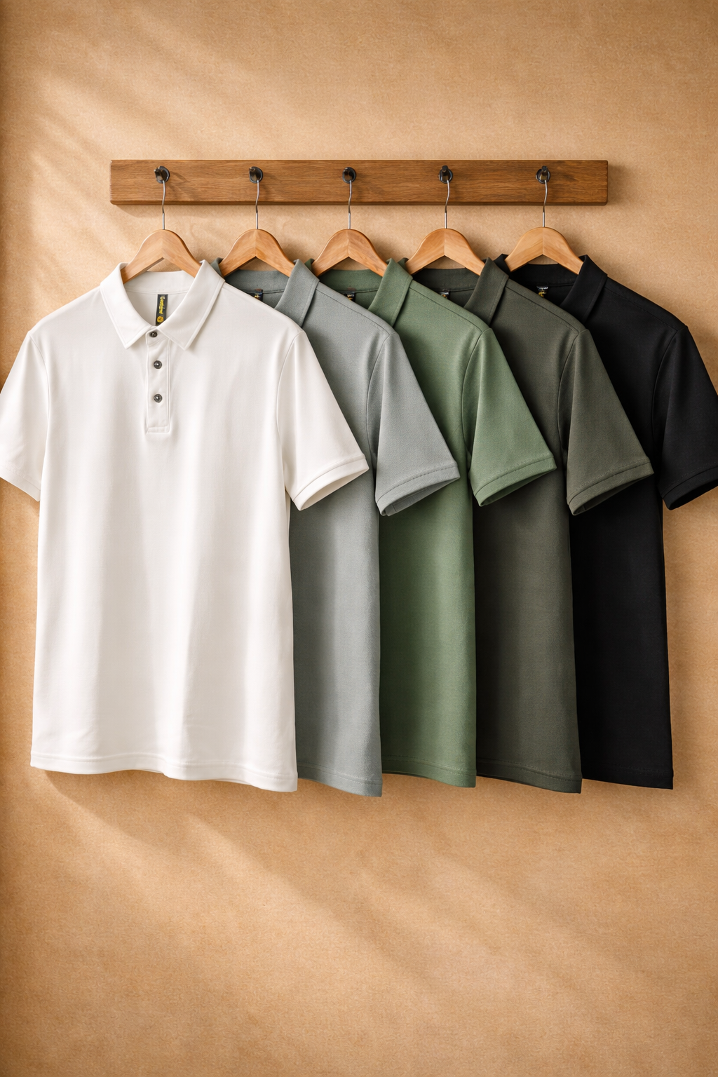 Men's Premium Jacquard Polo T-Shirt | Solid | Contrast Buttons | Lemon8