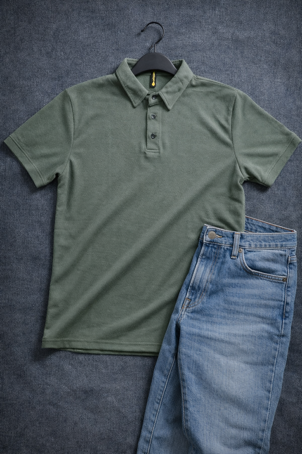 Men's Premium Jacquard Polo T-Shirt | Solid | Contrast Buttons | Lemon8