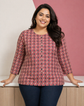 Cotton Ajrakh Block Print Top for Women | Plus Size 3XL 4XL | Zero+1