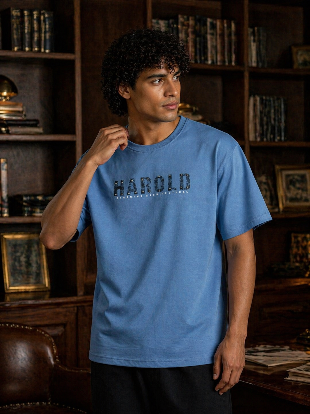 Men's HAROLD Slogan Print Oversized T-Shirt | Diamond Fine Knits | Lemon8