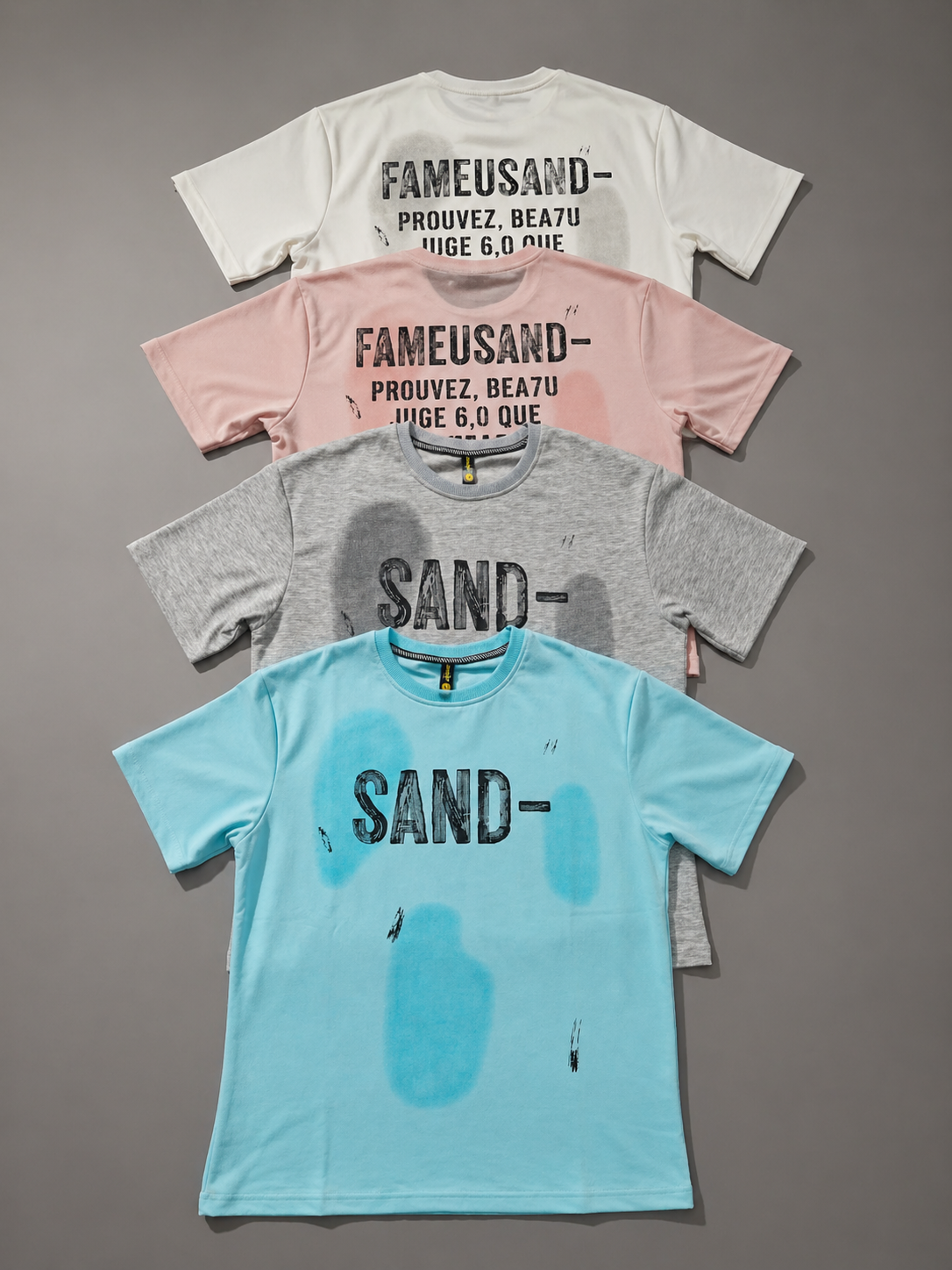 Men's French Slogan Print Oversized T-Shirt | Loopnet Fabric | Lemon8