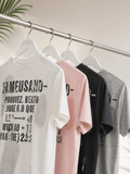 Men's French Slogan Print Oversized T-Shirt | Loopnet Fabric | Lemon8