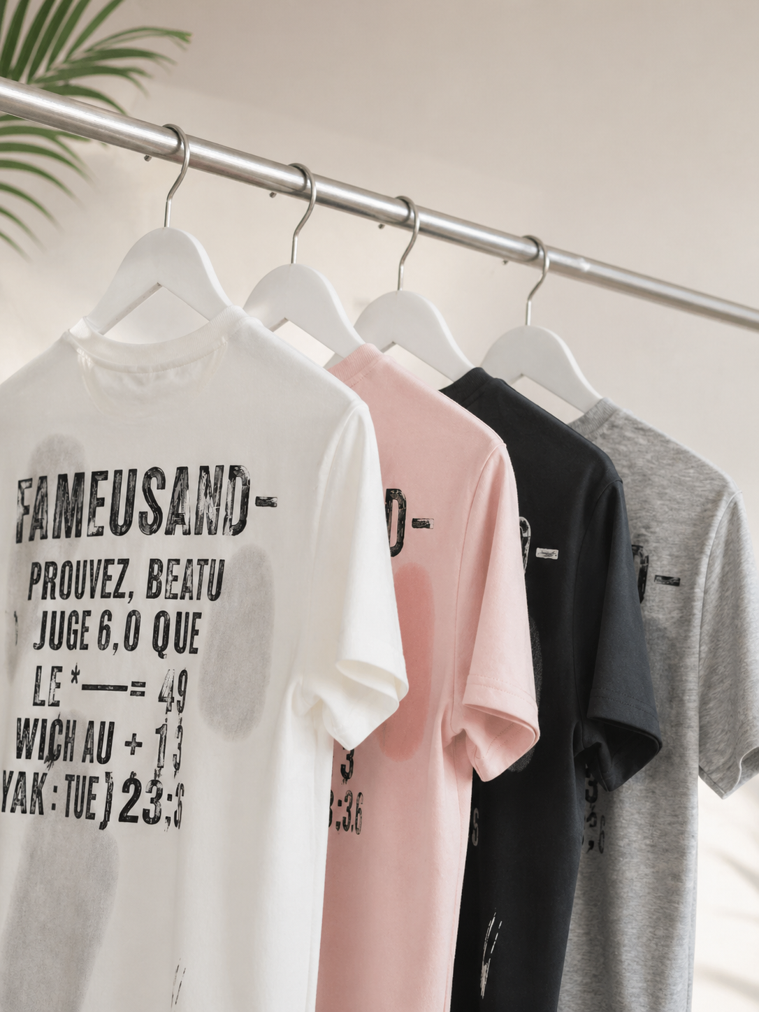 Men's French Slogan Print Oversized T-Shirt | Loopnet Fabric | Lemon8