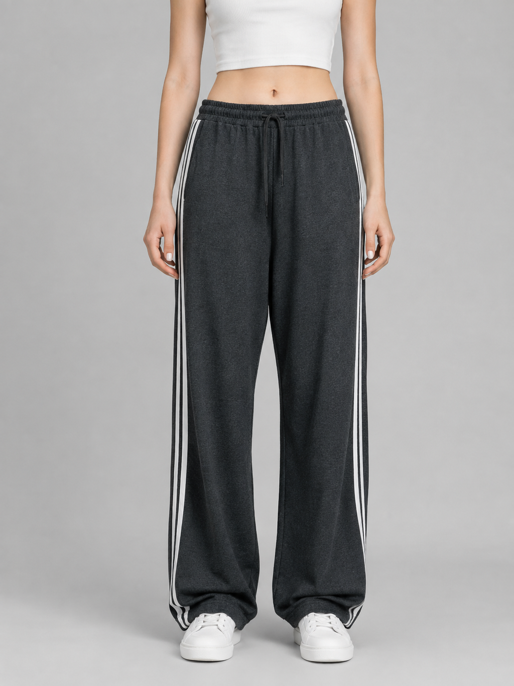 Side Stripe Track Pants | Elasticated Drawstring Waist | Unisex Fit | Miss Kapachi